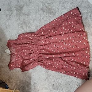Girls red flower dress